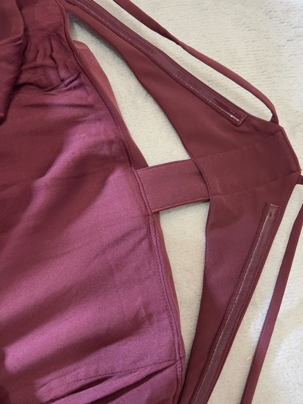 NWT! Anthropologie Halter Cutout Slim Midi Dress. M. Burgundy Retails for $168 - Picture 10 of 14
